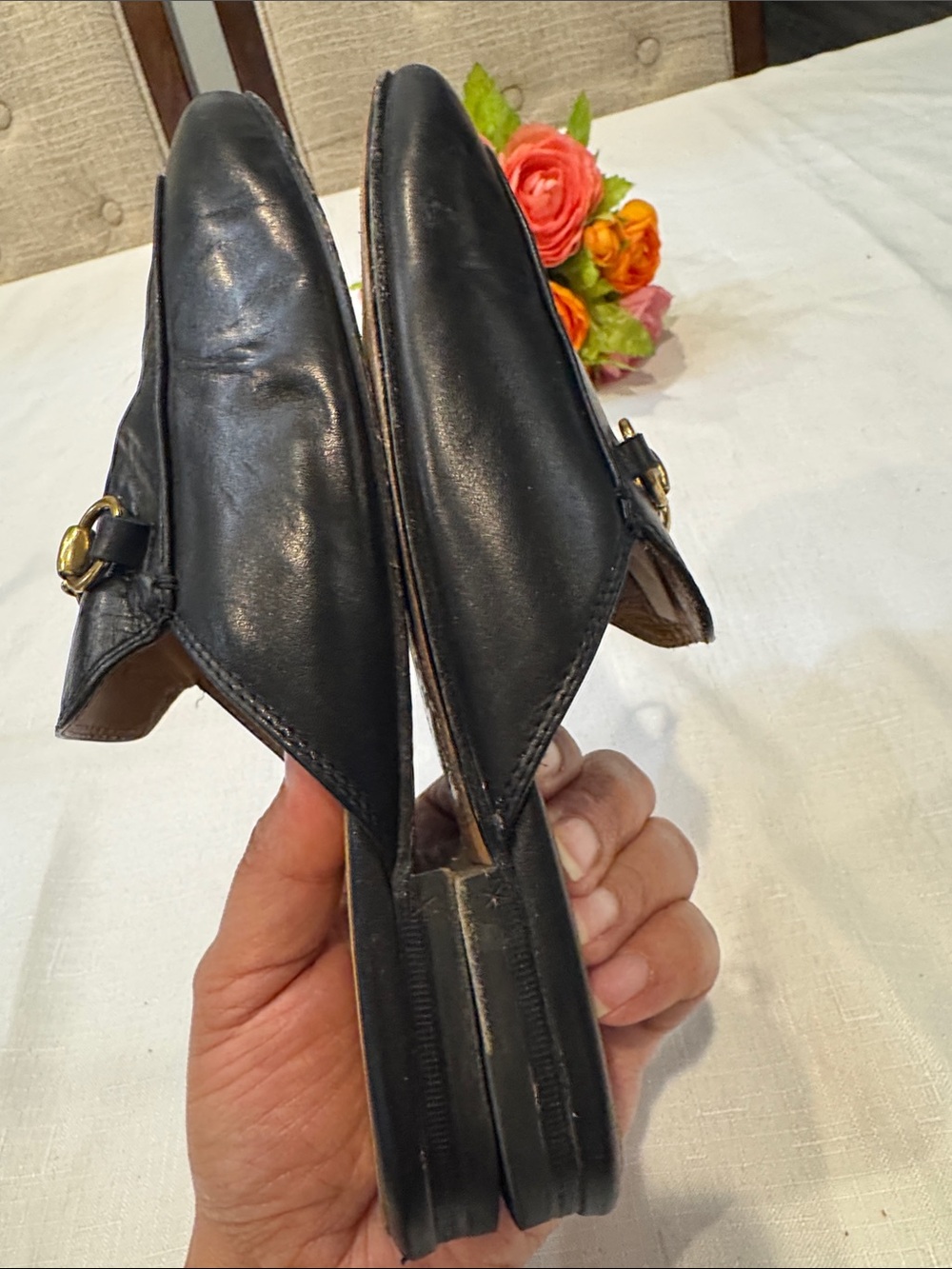 Authentic Gucci Black Leather Horsebit Slip-On Mules - Picture 7 of 11